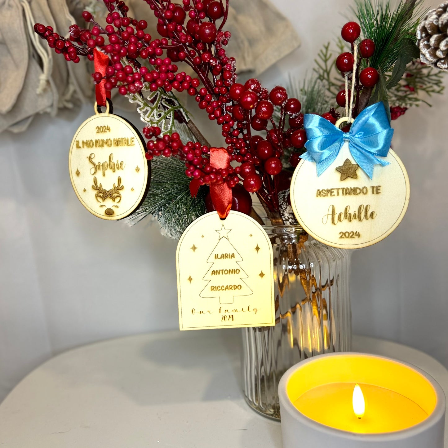 DECORAZIONI ALBERO IN LEGNO